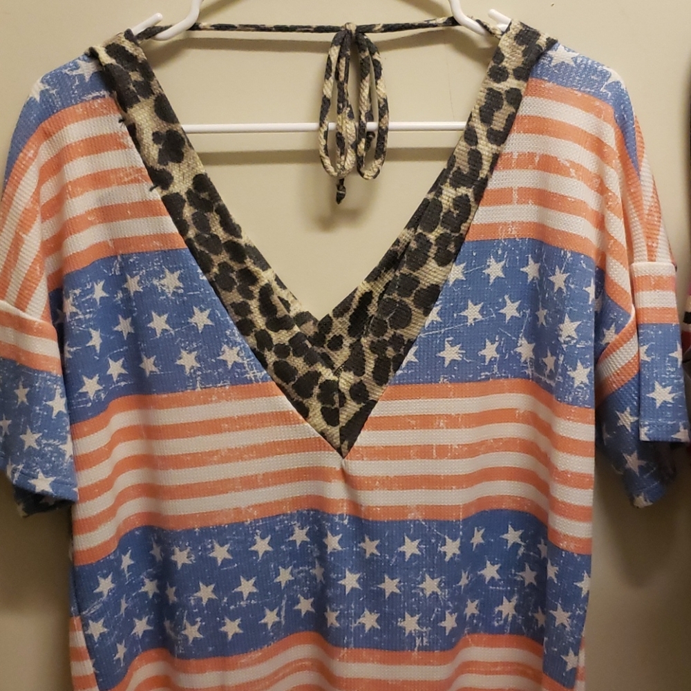 Patriotic and leopard shirt